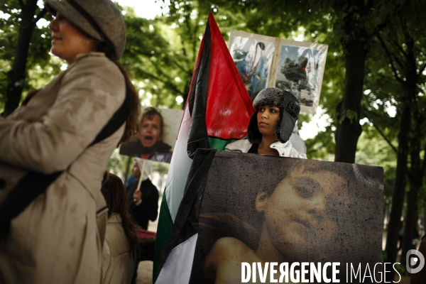 Rassemblement sur les invalides pour soutenir gaza.