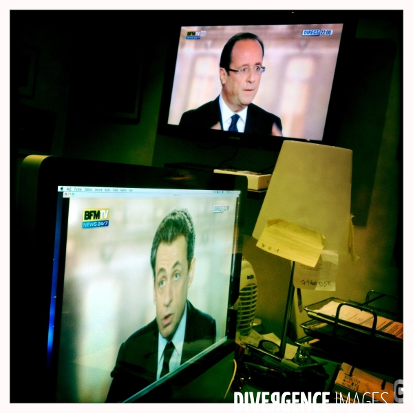 Debat televise de l entre deux tours a la presidentielle entre nicolas sarkozy et francois hollande.