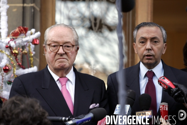 Conference de presse suite a l annonce du soutient de Bruno Megret a la candidature de Jean Marie Le Pen.
