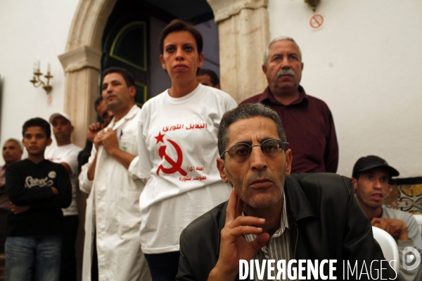 Meeting politique du parti communiste tunisien.