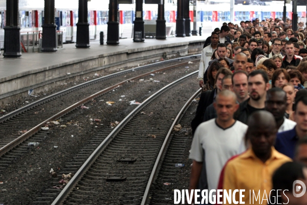 Greve des cheminots de la sncf.