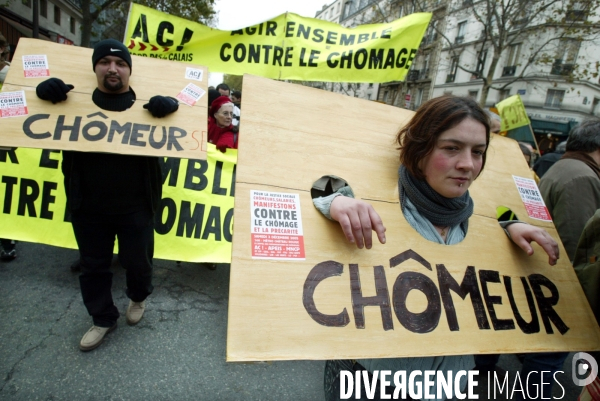 Manifestation contre le chomage et la precarite.