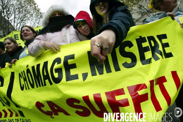 Manifestation contre le chomage et la precarite.