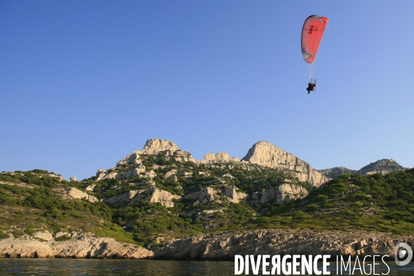 Vue aérienne du Parc National des Calanques, entre Marseille, Cassis et La Ciotat