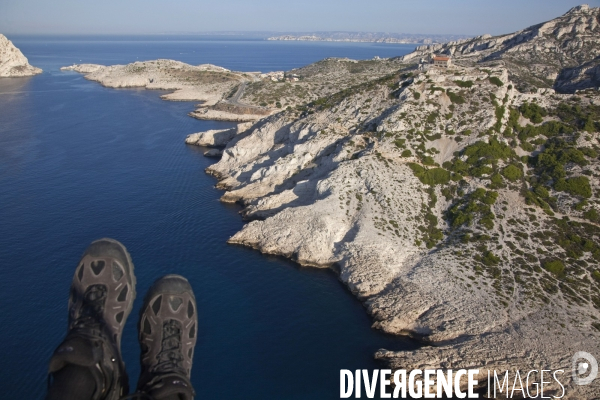 Vue aérienne du Parc National des Calanques, entre Marseille, Cassis et La Ciotat