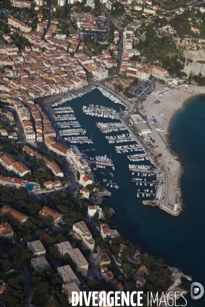 Vue aérienne du Parc National des Calanques, entre Marseille, Cassis et La Ciotat