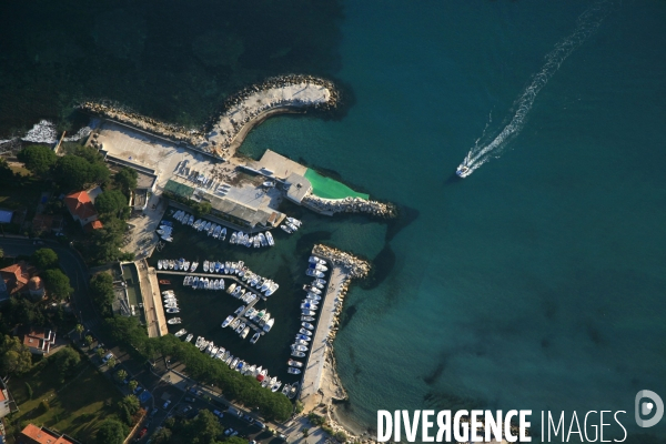 Vue aérienne du Parc National des Calanques, entre Marseille, Cassis et La Ciotat