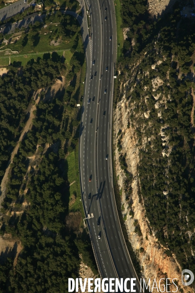 Vue aérienne du Parc National des Calanques, entre Marseille, Cassis et La Ciotat