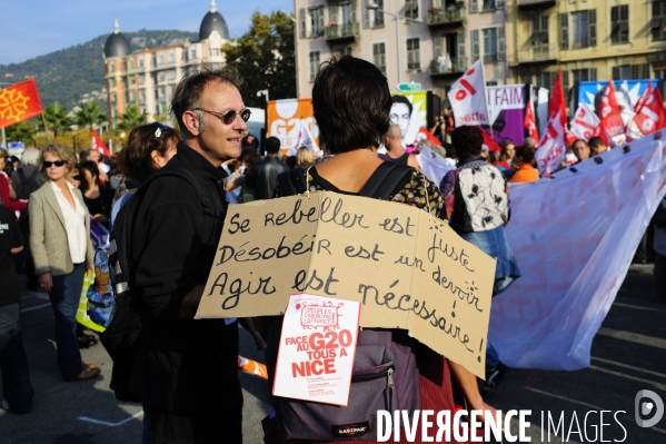 Nice  1/11/2011 Manifestation à Nice des altermondialistes