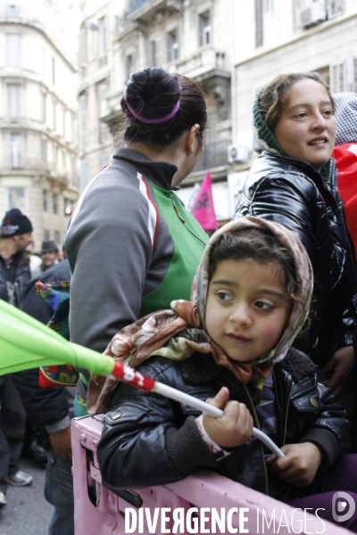 Manifestation contre les expulsions de Roms