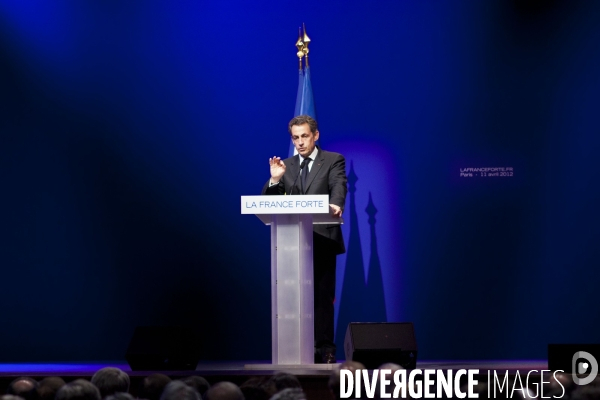 Paris : Nicolas Sarkozy,  meeting a la mutualite.