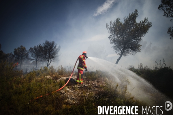 Incendie Chateauneuf les martigues et Côte Bleue