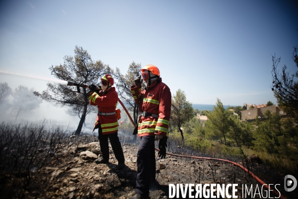 Incendie Chateauneuf les martigues et Côte Bleue