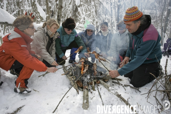 Randonnee en raquettes a neige en baviere
