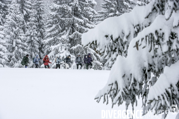 Randonnee en raquettes a neige en baviere