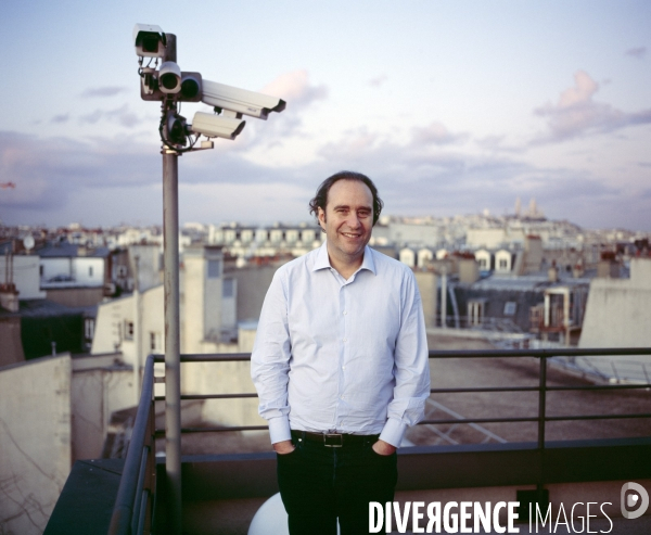 Xavier Niel, president director general of Free in the roof of his building in Paris.