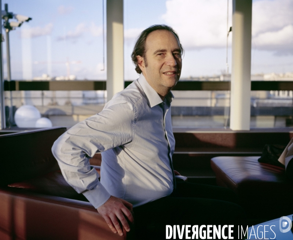 Xavier Niel, president director general of Free in the roof of his building in Paris.