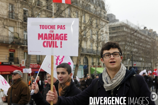 Manifestation pour tous contre le mariage pour tous