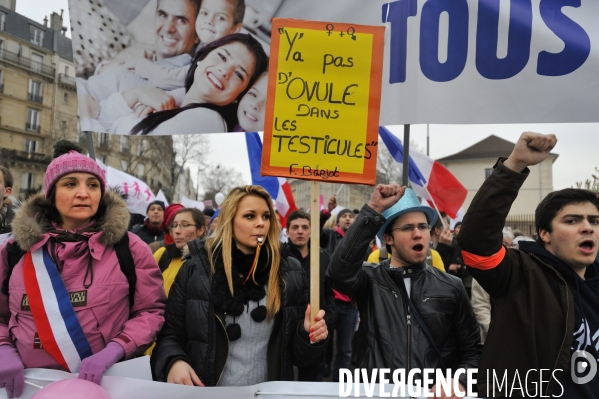 Manif pour tous contre le mariage et l adoption homosexuel.