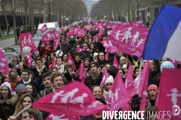 Manif pour tous contre le mariage et l adoption homosexuel.