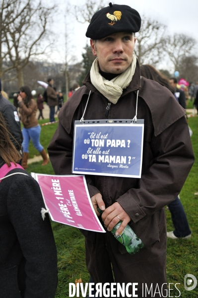 Manif pour tous contre le mariage et l adoption homosexuel.