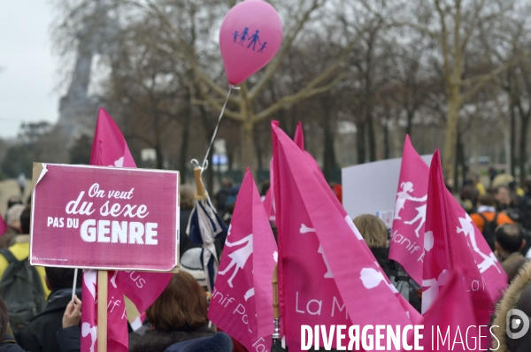 Manif pour tous contre le mariage homosexuel.