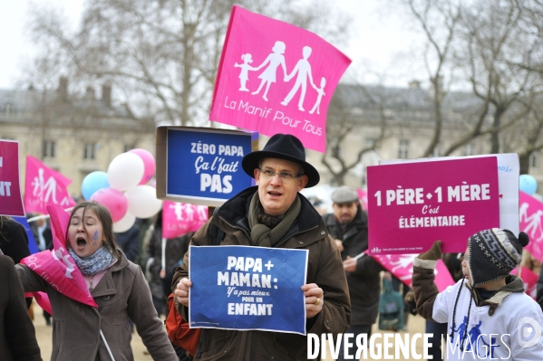 Manif pour tous contre le mariage homosexuel.