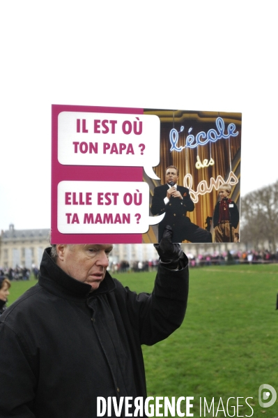 Manif pour tous contre le mariage homosexuel.