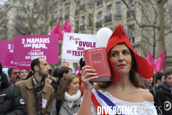 Manif pour tous contre le mariage homosexuel.