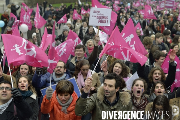 Manif pour tous contre le mariage homosexuel.