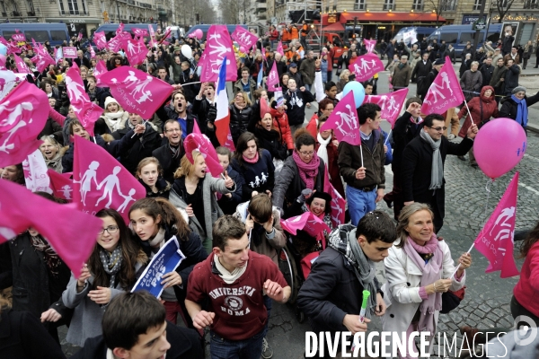 Manif pour tous contre le mariage homosexuel.