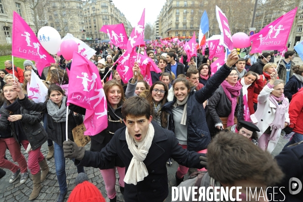 Manif pour tous contre le mariage homosexuel.