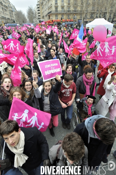 Manif pour tous contre le mariage homosexuel.