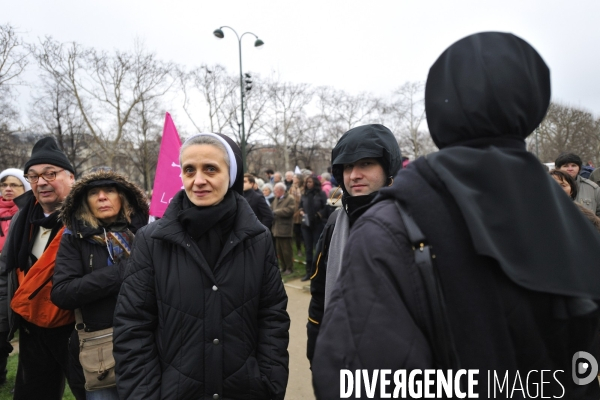 Manif pour tous contre le mariage homosexuel.