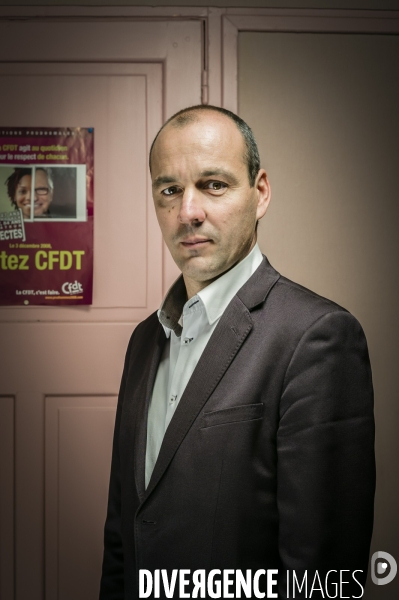 Laurent Berger, secrétaire général du syndicat CFDT en visite à Lille