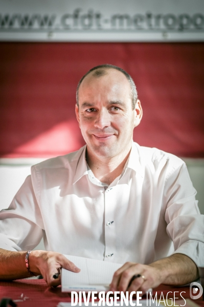 Laurent Berger, secrétaire général du syndicat CFDT en visite à Lille