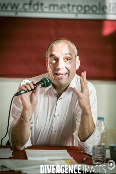 Laurent Berger, secrétaire général du syndicat CFDT en visite à Lille