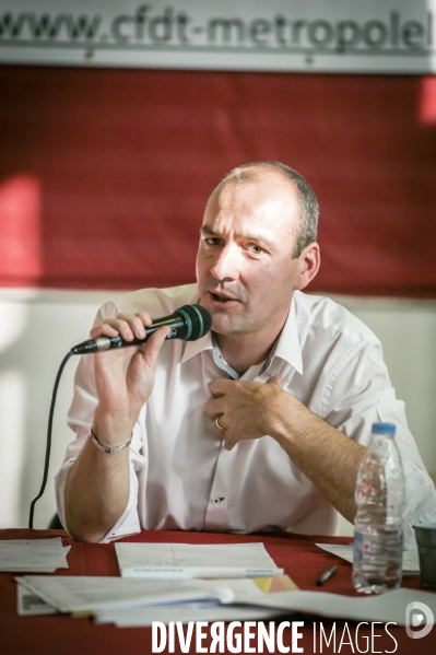 Laurent Berger, secrétaire général du syndicat CFDT en visite à Lille