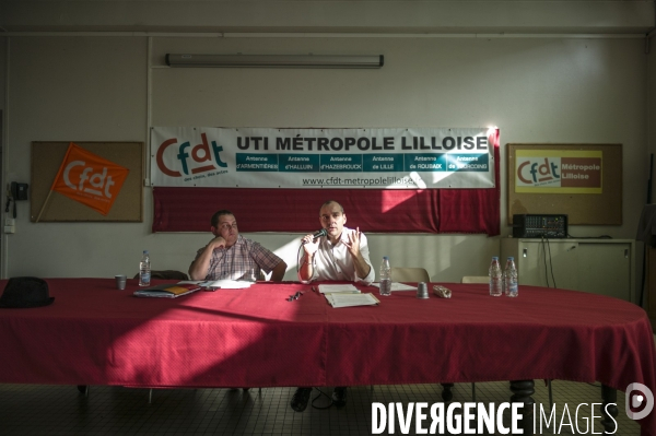 Laurent Berger, secrétaire général du syndicat CFDT en visite à Lille