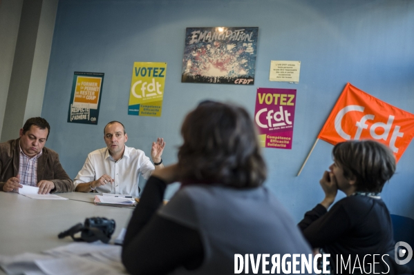 Laurent Berger, secrétaire général du syndicat CFDT en visite à Lille