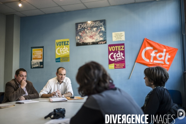 Laurent Berger, secrétaire général du syndicat CFDT en visite à Lille