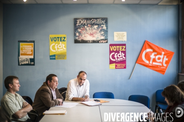 Laurent Berger, secrétaire général du syndicat CFDT en visite à Lille