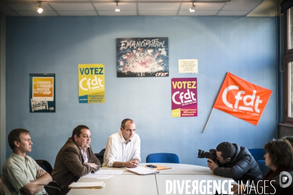 Laurent Berger, secrétaire général du syndicat CFDT en visite à Lille