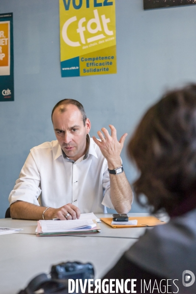 Laurent Berger, secrétaire général du syndicat CFDT en visite à Lille