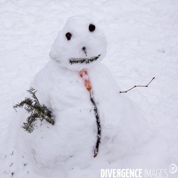 Les bonhommes de neige de la place des Vosges.