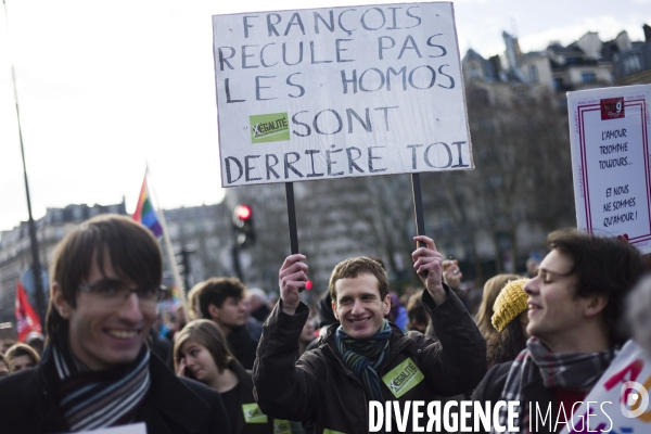 Manifestation   mariage pour tous .