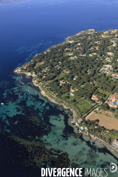 Vue aérienne du golfe de Saint Tropez