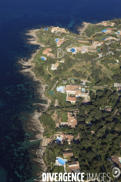Vue aérienne du golfe de Saint Tropez