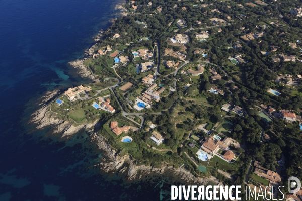 Vue aérienne du golfe de Saint Tropez