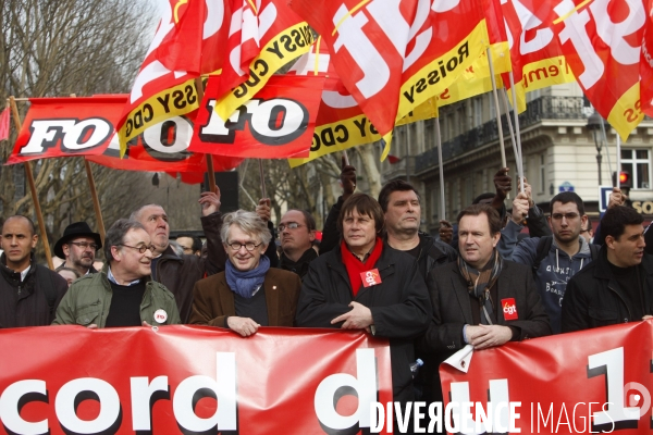 Manifestation contre l accord de  Sécurisation de l Emploi  à l appel de la CGT et de FO